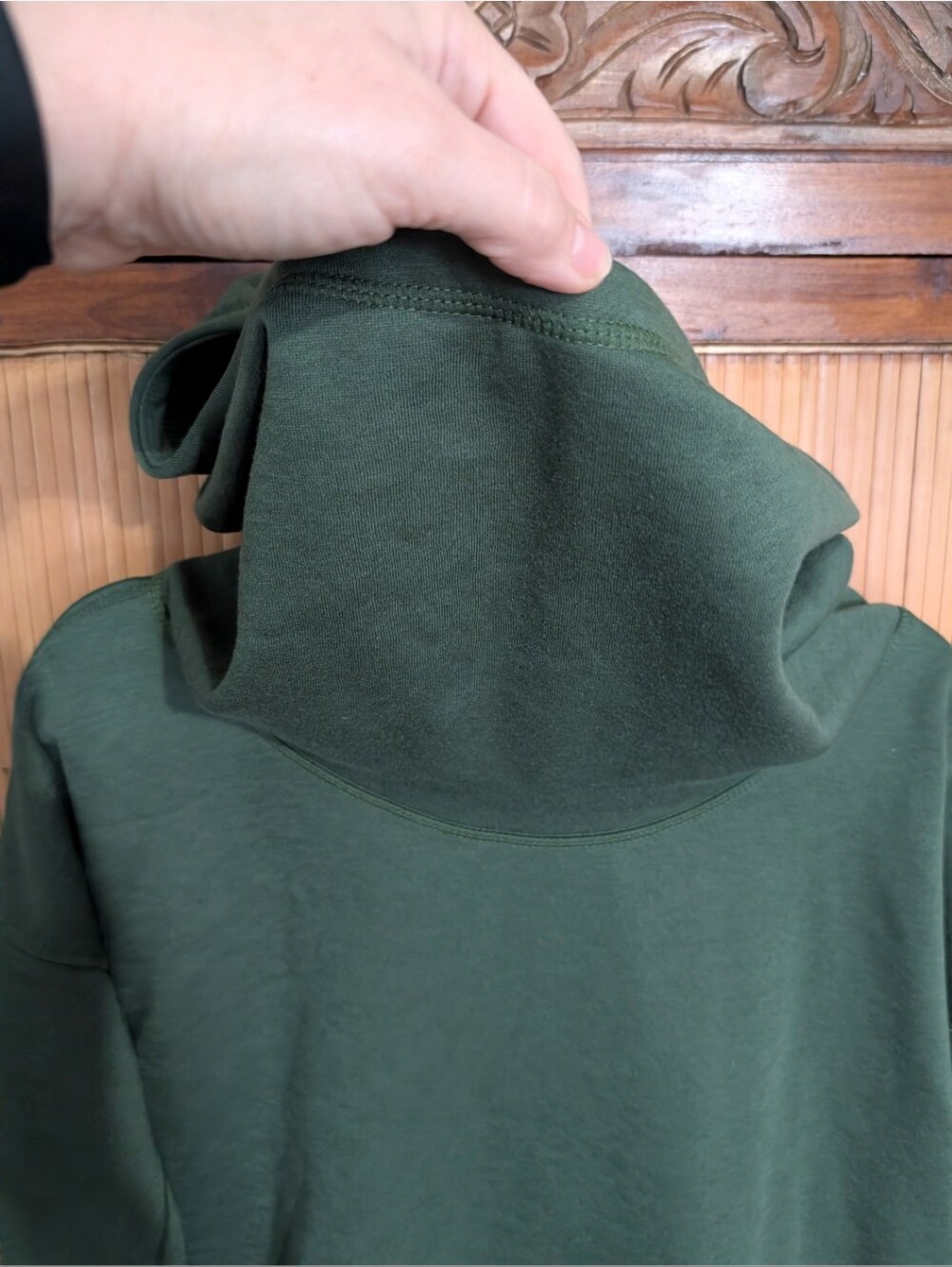 Zyia Active Cozy Olive Green Funnel Neck Women's Sweatshirt Size L - Picture 9 of 12